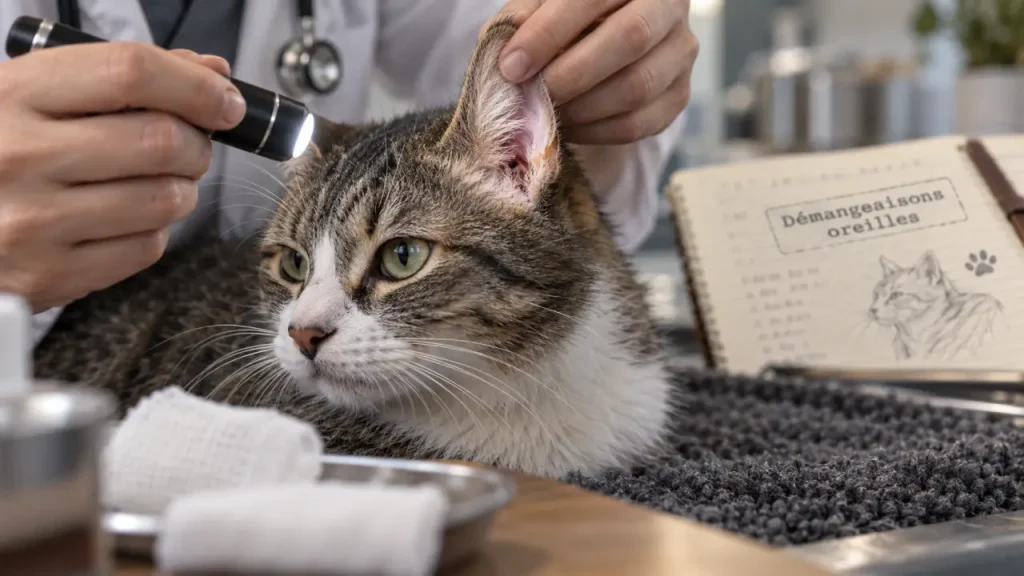 Chat qui se gratte les oreilles : stress, parasites ou otite ?